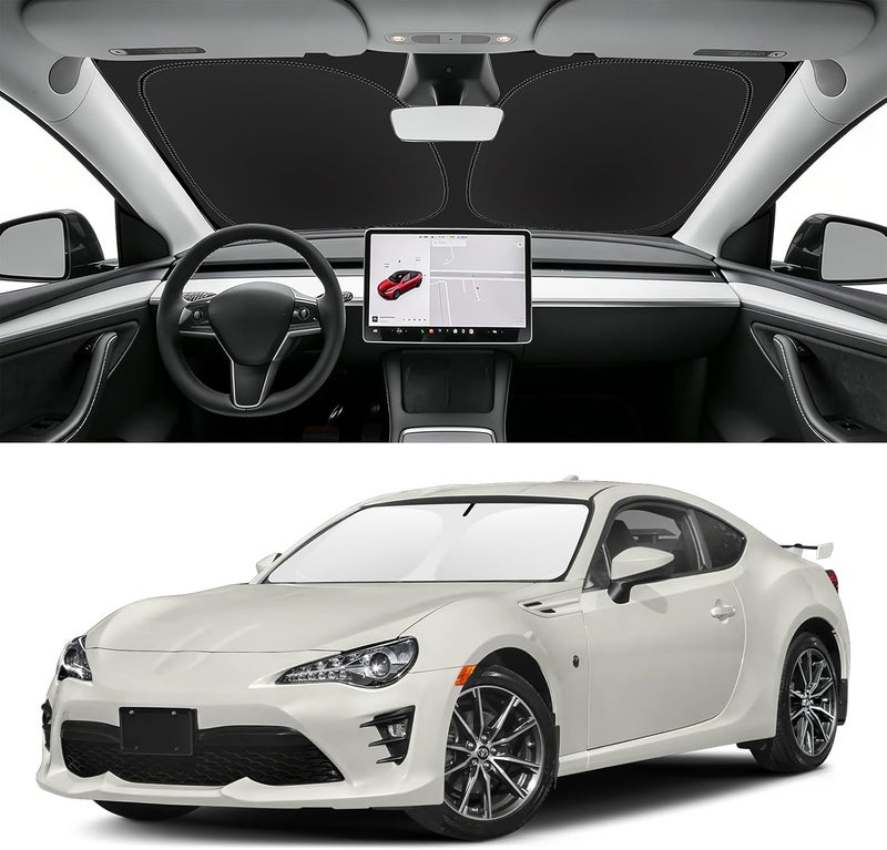 SLOGENTO Custom Fit Windshield Sun Shade for Toyota 86 2017-2020 & Toyota GR86 2022-2026, Blocks UV & Heat, Front Window Sunshade, Easy Fold & Store - Image 1
